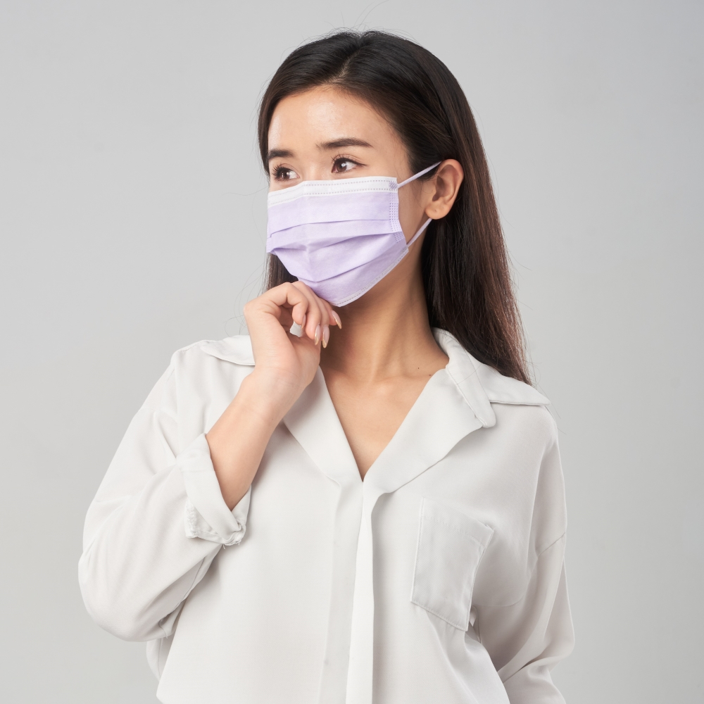 【DRX達特世】羽量級-醫用平面口罩-粉嫩四色 / 成人40入 (3倍透氣!), , large