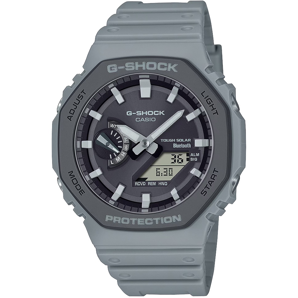 CASIO 卡西歐 G-SHOCK 運動風極簡八角 太陽能電力智慧藍牙手錶 GA-B2100LUU-8A