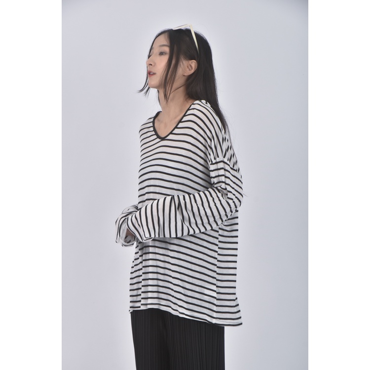(2XL) bw benwo條紋白色長袖上衣二手衣, , large