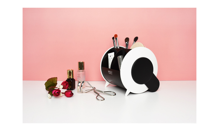 【O-Life】90 degree rotating storage box - black and white, , large