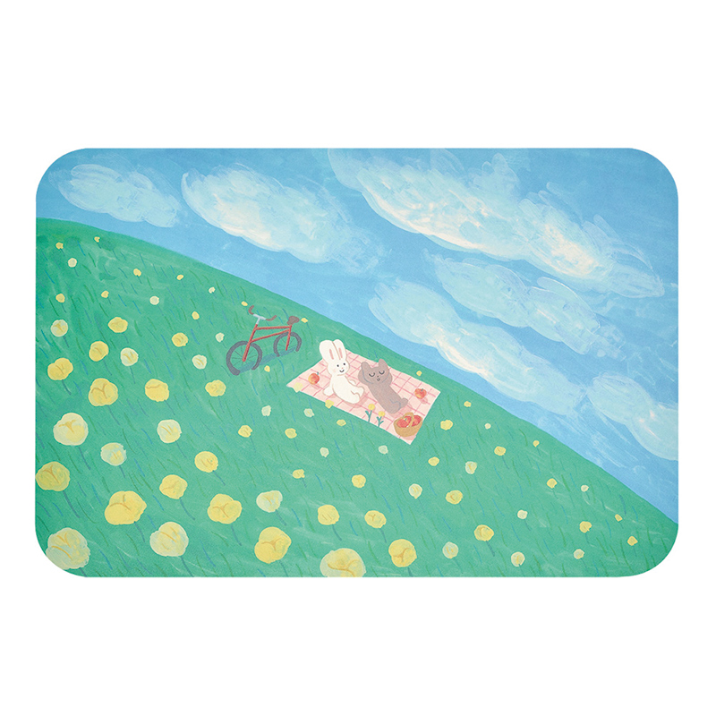 【Monster】 Soft Diatomaceous Earth Absorbent Mat – Awen Collection (60x40cm) – A Perfect Day for a Picnic, , large