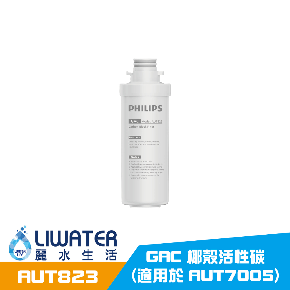 【麗水生活】PHILIPS 飛利浦 AUT823/97 GAC 天然椰殼活性碳濾芯 (適用於 AUT7005), , large