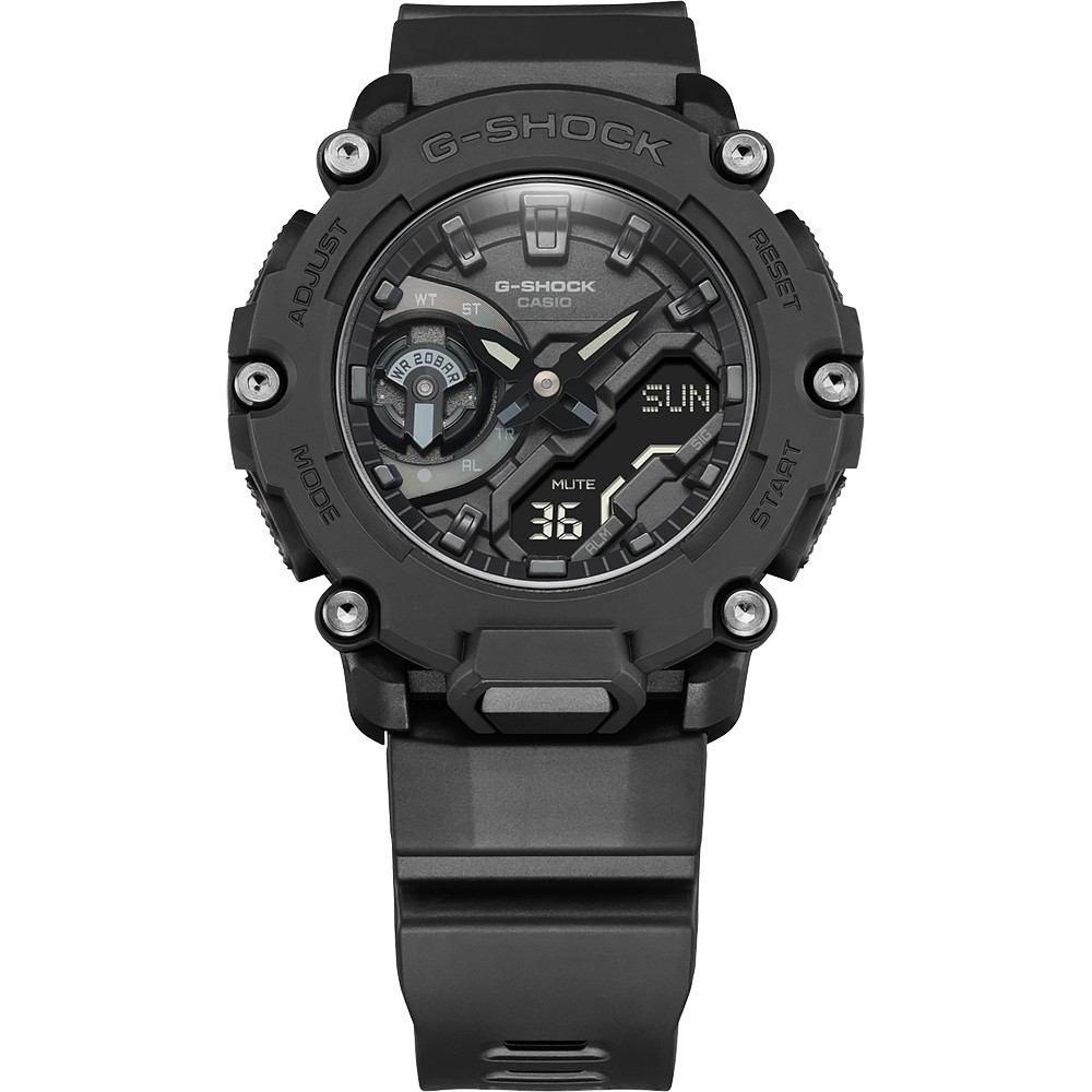 CASIO 卡西歐 G-SHOCK 一起冒險去 碳核心防護構造雙顯計時手錶 GA-2200BB-1A, , large