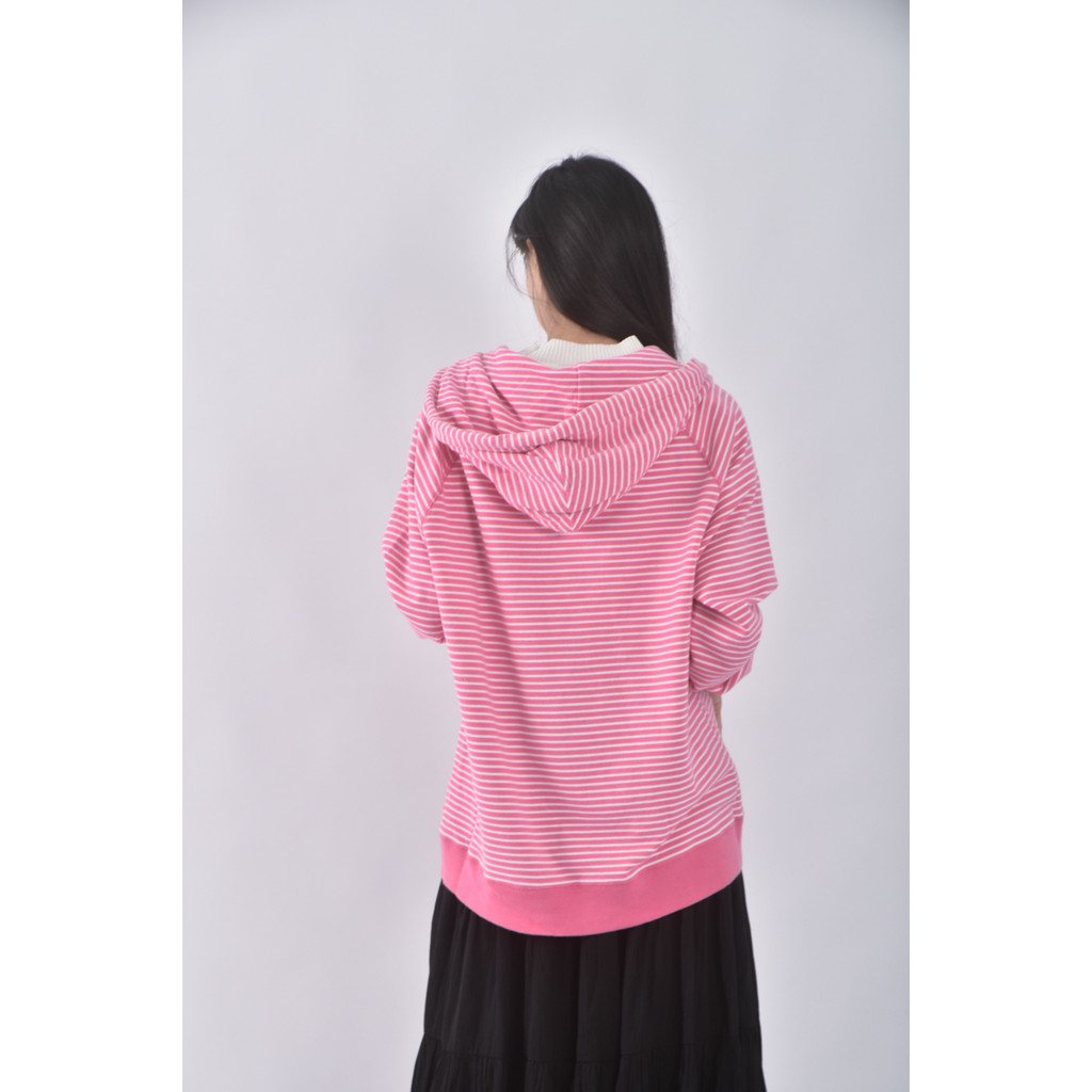 (XL) tommy hilfiger棉質橫線條粉色外套二手衣, , large
