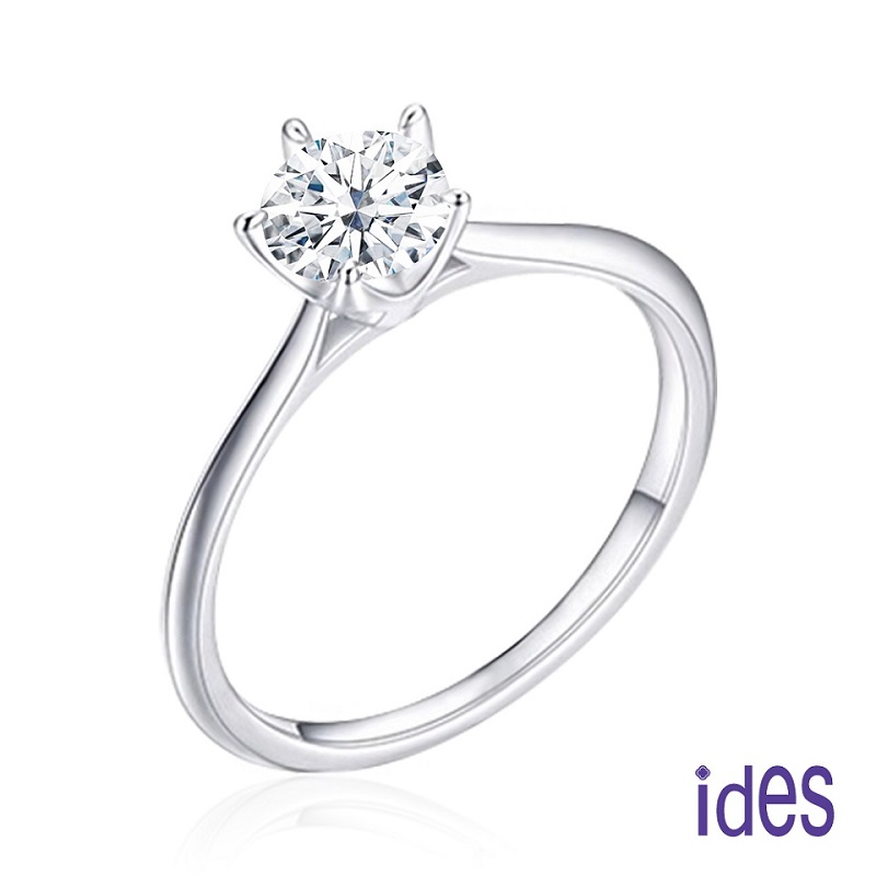 [ides愛蒂思] 情人送禮 日系設計款50分F/VS1頂級3EX車工鑽石戒指結婚戒/簡約五爪  (戒圍請於訂單備註), , large