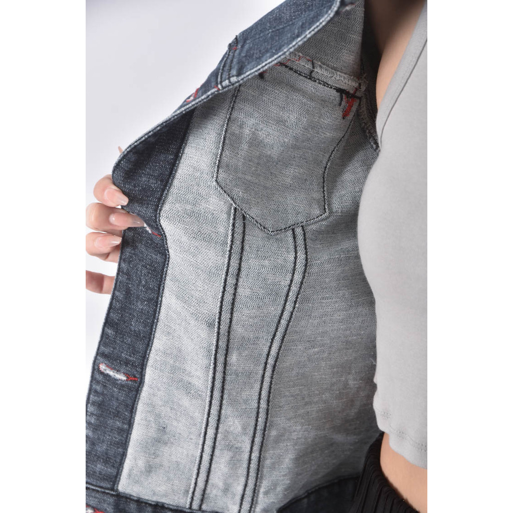 (S) lan basic jeans丹寧牛仔排扣藍色外套二手衣, , large