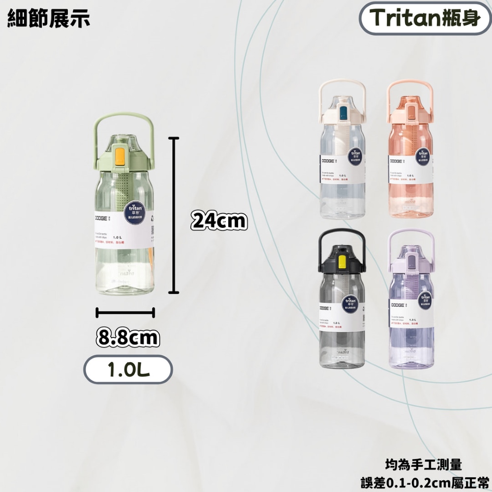 【H&R安室家】Dodge 道奇Tritan彈蓋水壺(無吸管)運動水壺1000ml(H40), , large