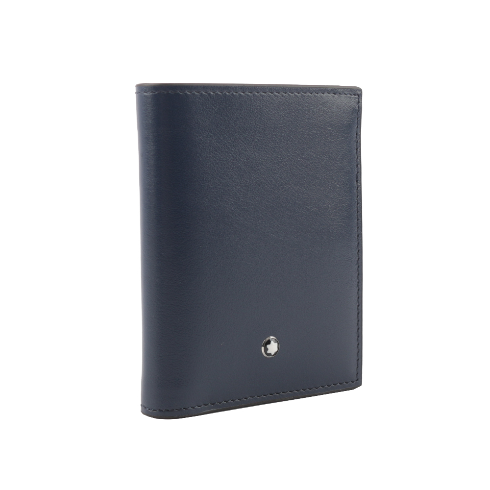 Montblanc 萬寶龍 Meisterstuck 大班系列牛皮對開6卡迷你短夾/墨藍色, , large
