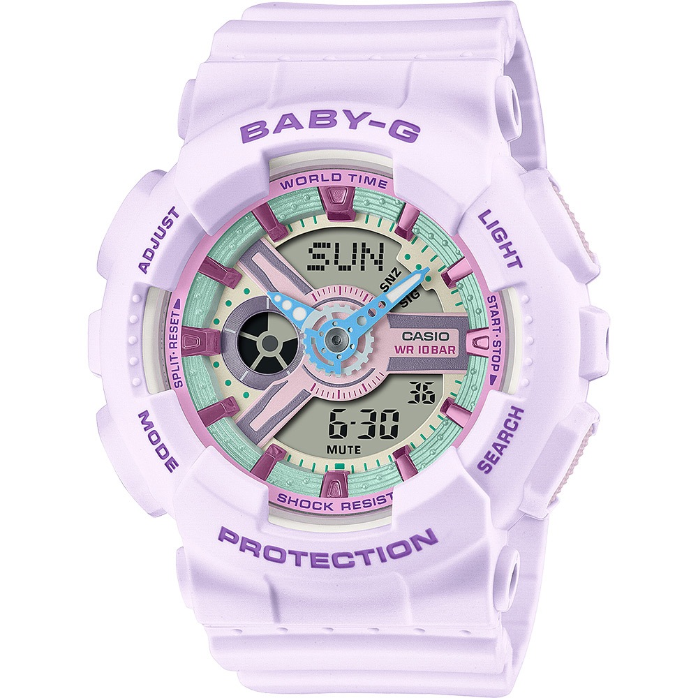 CASIO 卡西歐 BABY-G 粉紫色 柔和色調手錶 BA-110XPM-6A, , large