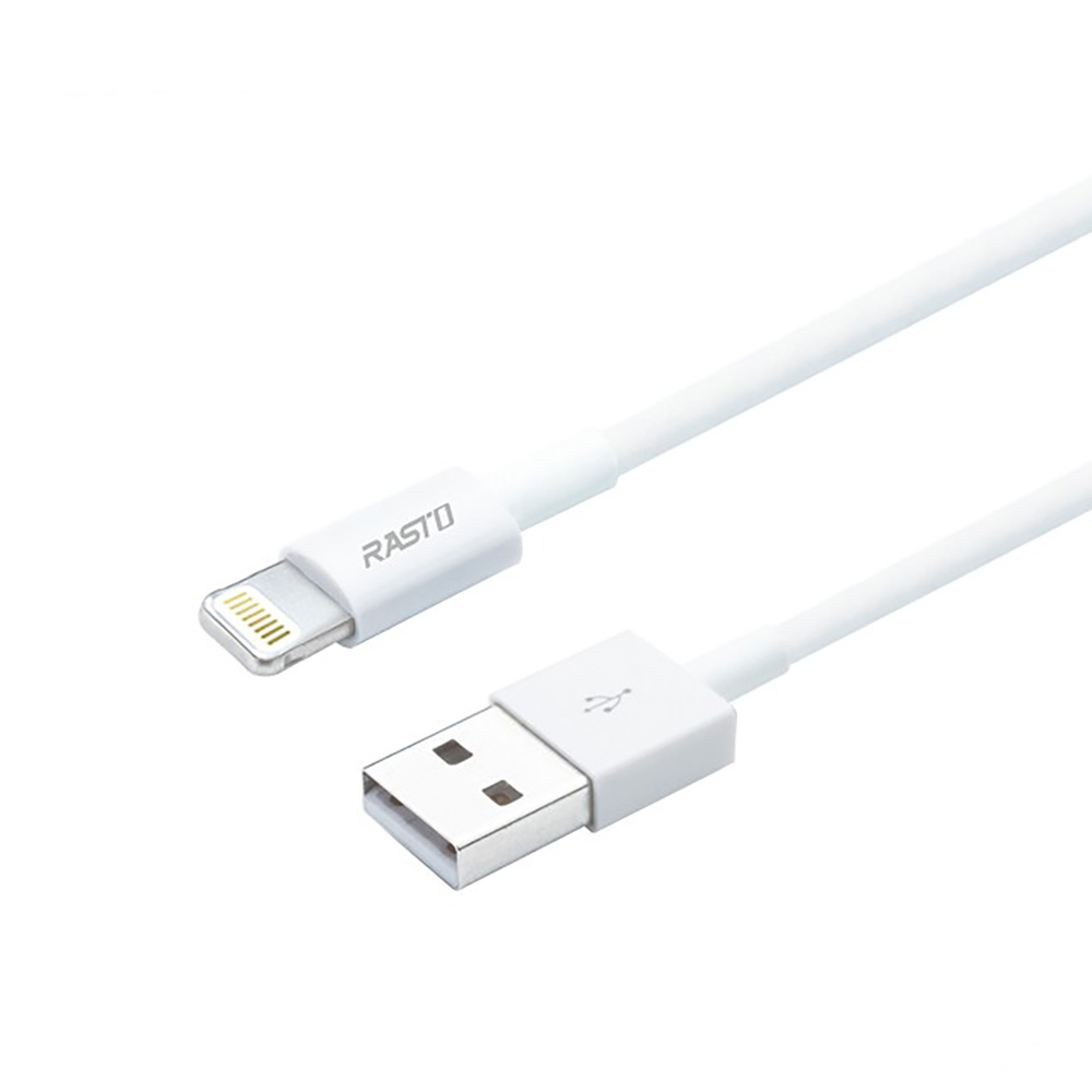 RASTO RX32 Lightning charging cable 1.2 meters, supports 2.4A fast charging, is flexible and easy to store, , large
