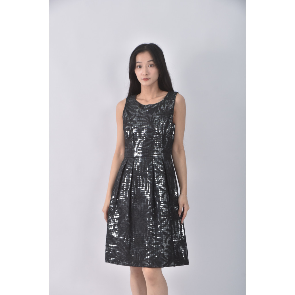 (S) vivienne tam禮服亮面無袖黑色洋裝二手衣, , large