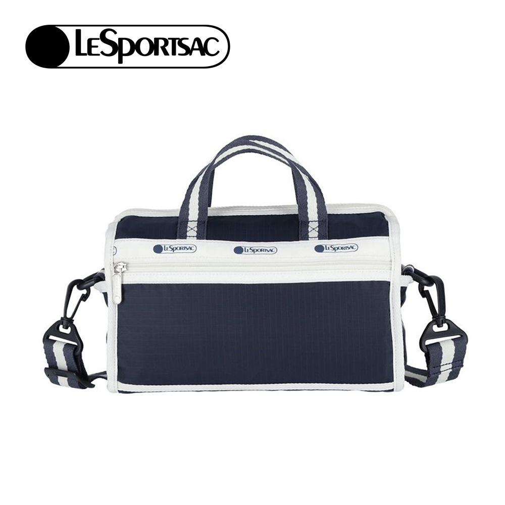 Lesportsac Mini Duffel Crossbody 運動風手提肩背兩用小包/ 條紋海軍藍, , large