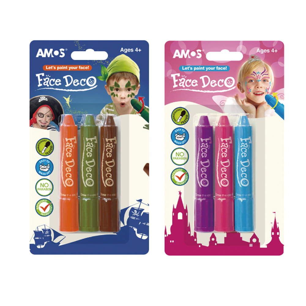 【韓國AMOS】3色粉色系+3色大地色 人體彩繪棒, , large