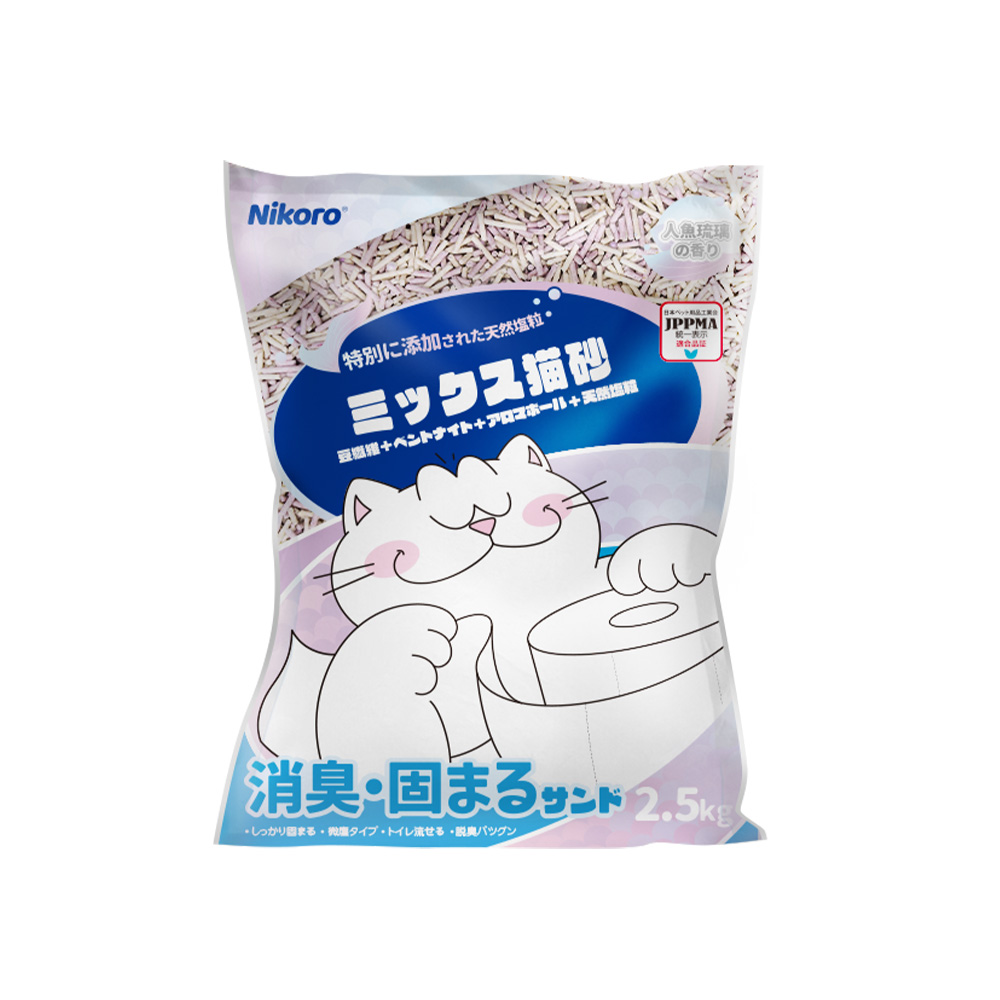 【Nikoro】Mermaid Bead Mix Tofu Cat Litter Special Addition Natural Salt Grains, , large