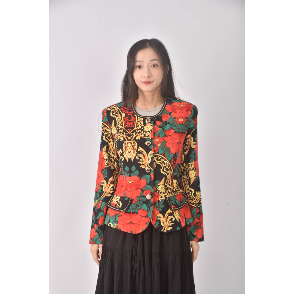 (S) 寬的fashion圓領紅色外套二手衣, , large