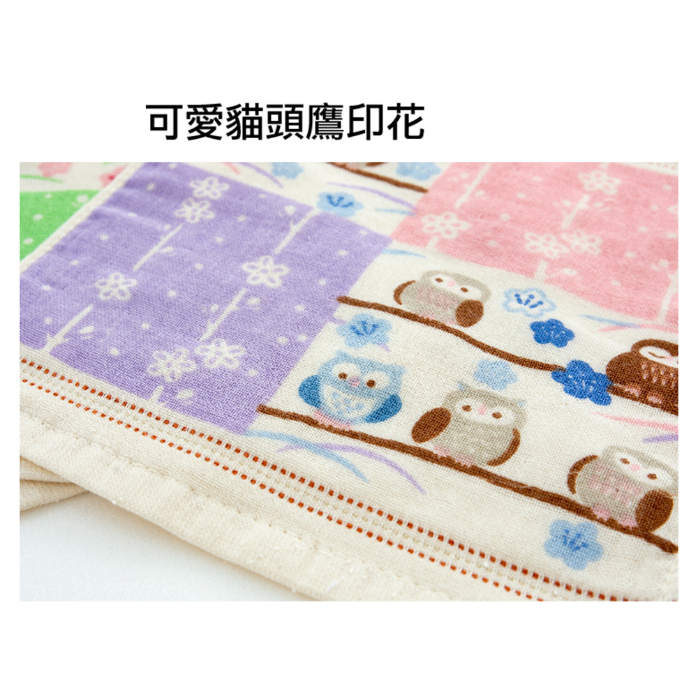 [台灣興隆毛巾] 貓頭鷹紗布手帕巾 6入混色, , large