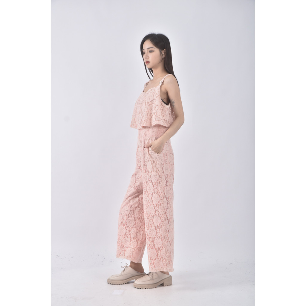 (XL) yoco高腰質感粉色連身裝二手衣, , large