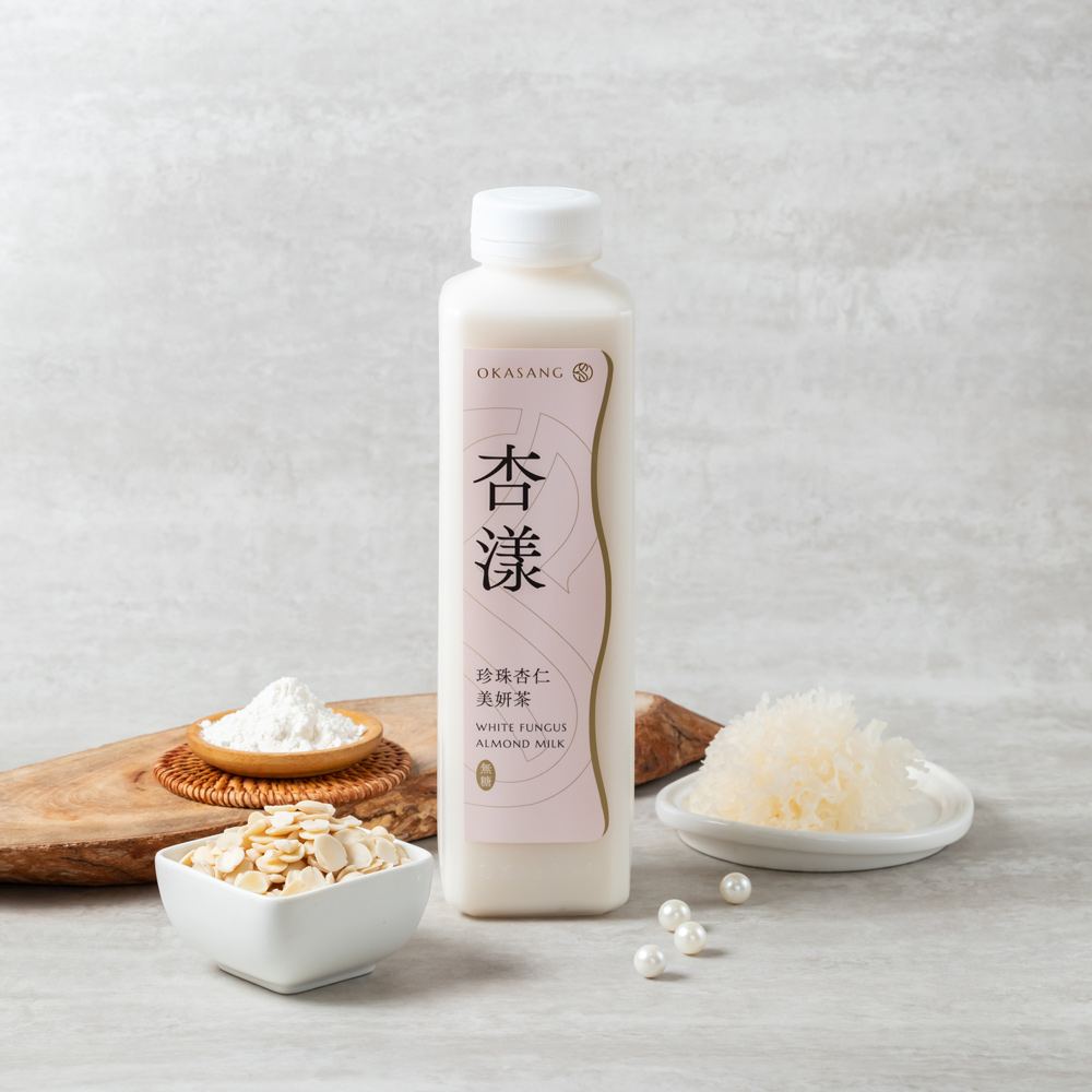 OKASANG Throat care fungus drink set｜1000ml*6(White fungus & Asian pears*2、White fungus & Red date*2、White funcus almond milk*2), , large