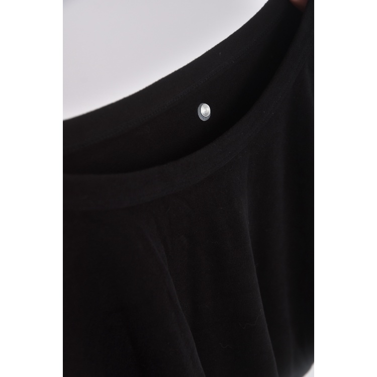 (S) 【智恩私服】dilute修身短版質感圓領黑色短袖上衣二手衣, , large