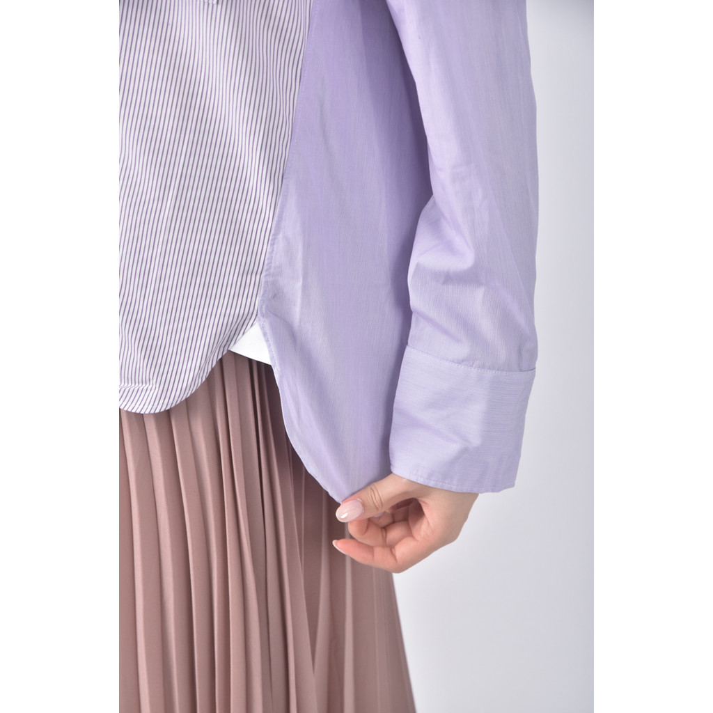 (S) uniqlo棉質純棉紫色襯衫上衣二手衣, , large