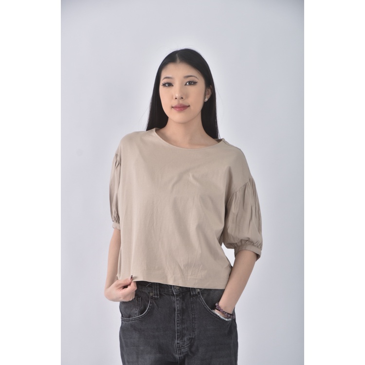 (S) uniqlo質感棉質純棉杏色長袖上衣二手衣, , large