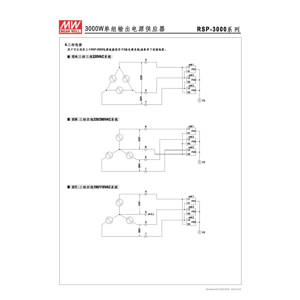 明緯 3000W單組輸出電源供應器(RSP-3000-12), , large