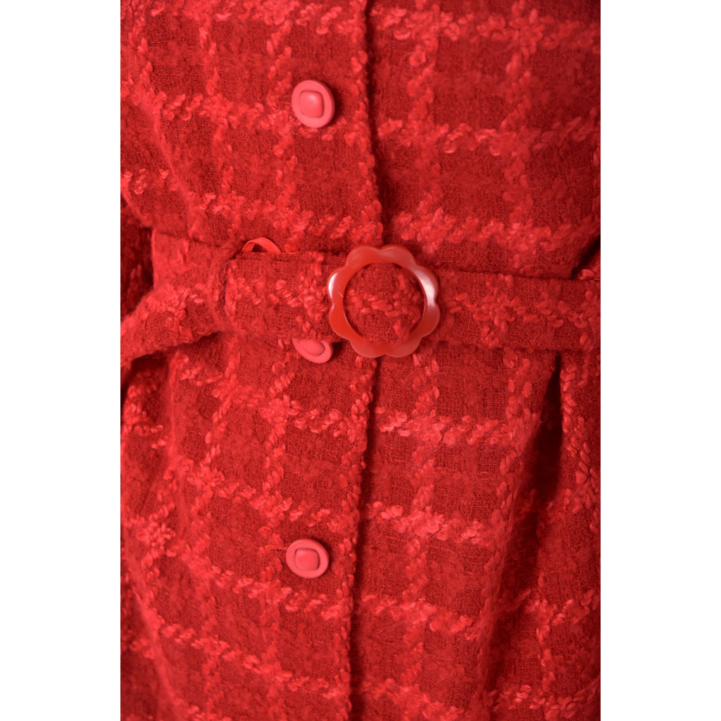 (M) eeme排扣紅色綁帶洋裝二手衣, , large