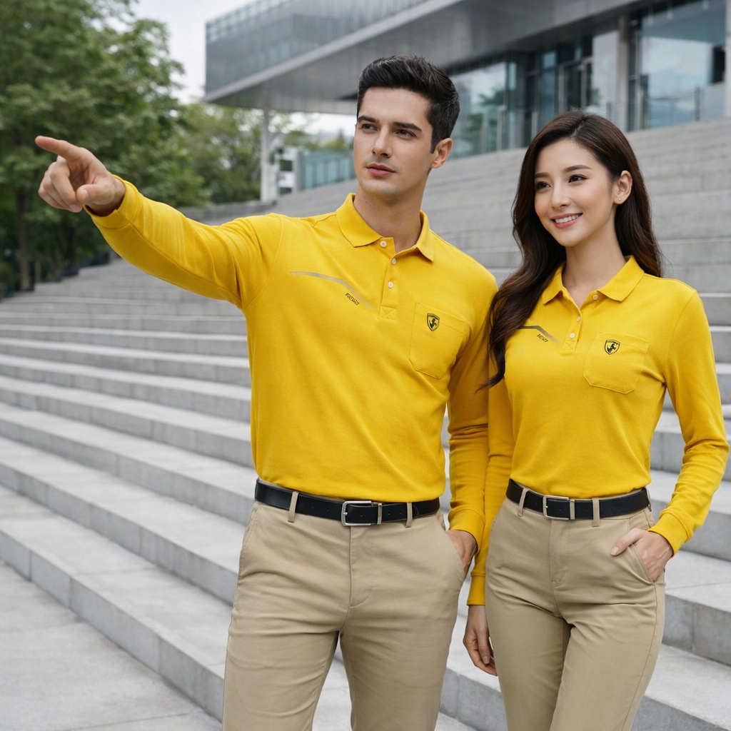 【FALALI】Long Short-sleeved cooling polo  shirt  - Women's (yellow) , , large