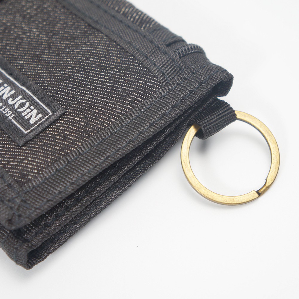 【YUN JOIN】 Denim nylon tri-fold short clip, , large