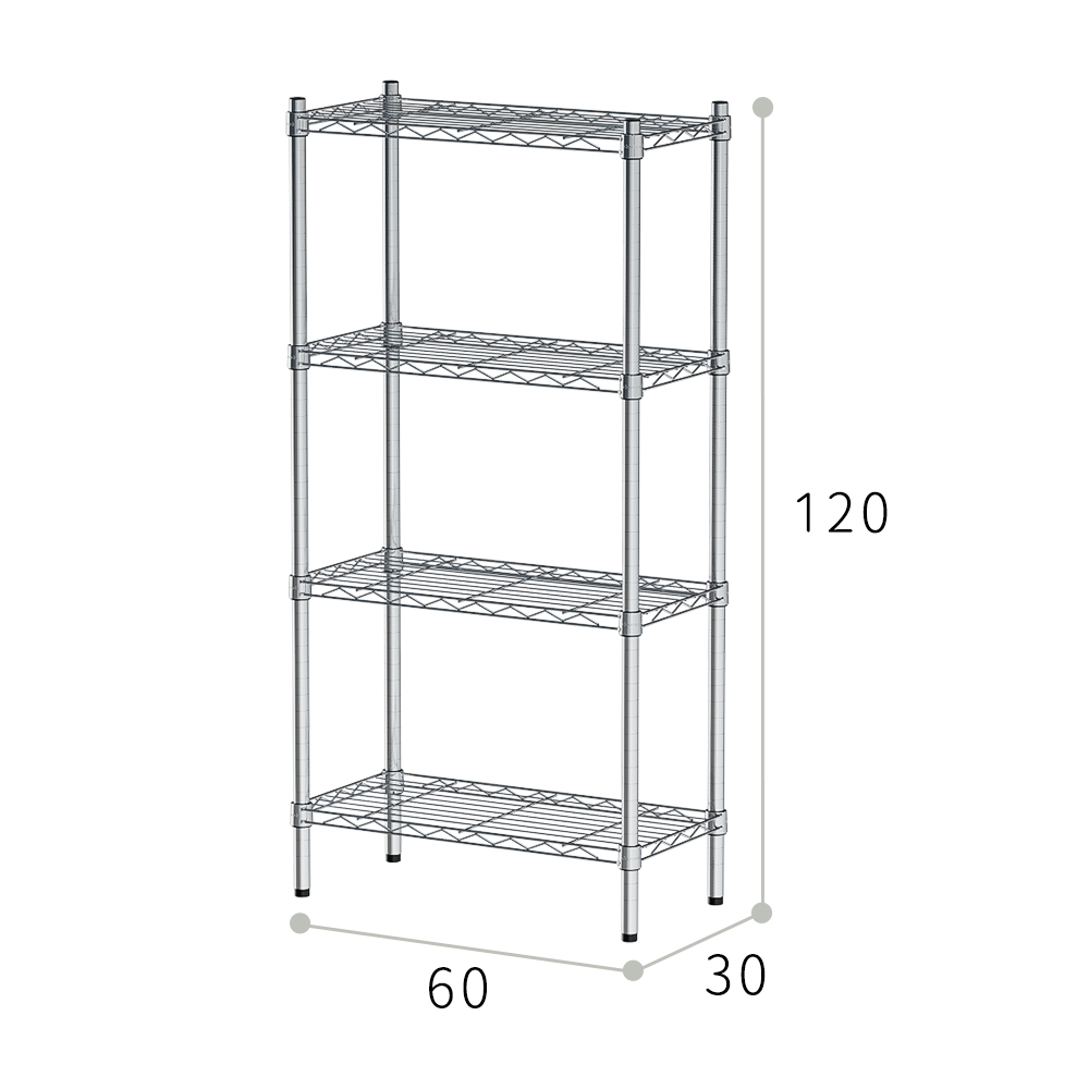 【Y HOUSE】60x30x120cm Lightweight Four-layer Iron Rack Iron Rack Shelf-Electroplating, , large
