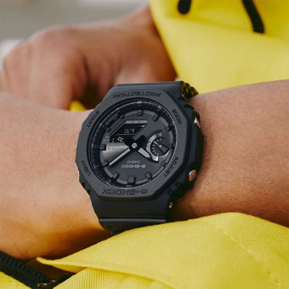 CASIO 卡西歐 G-SHOCK 極簡八角 太陽能電力智慧藍牙手錶 GA-B2100-1A1, , large
