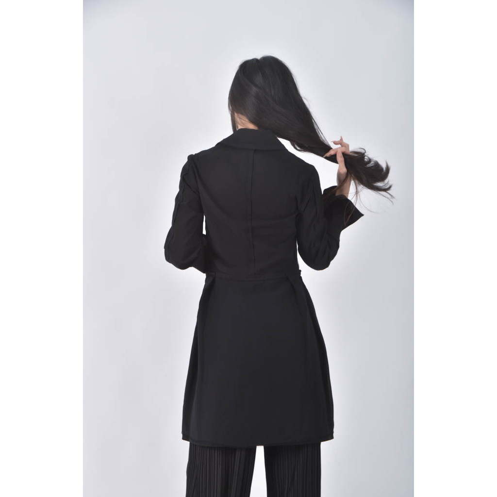 (S) liviana conti排扣黑色外套二手衣, , large