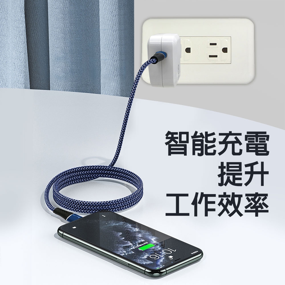 GliTTER GT-2507 TYPE-C to Lightning USB PD充電傳輸線 高密度編織 強化快充支援, , large