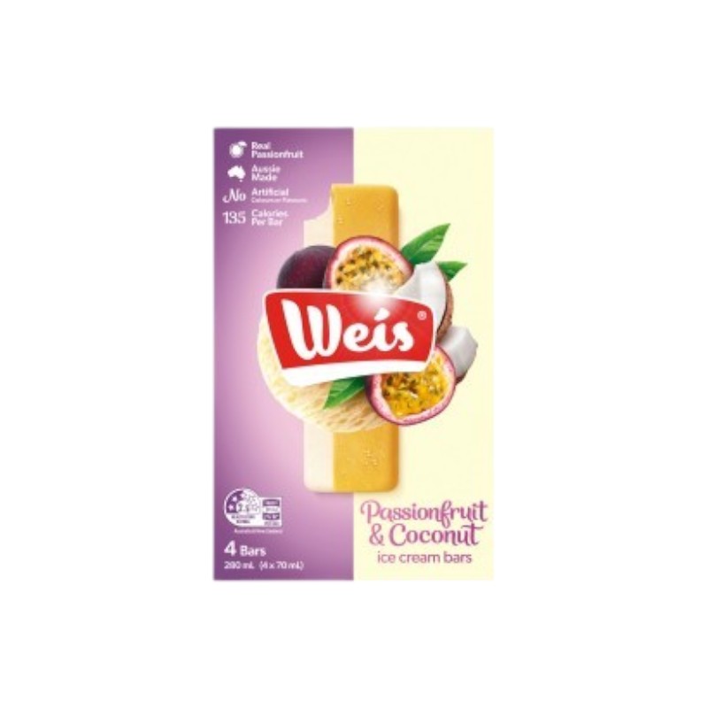 Weis Passionfruit Coconut Ice Cream Bar, , large