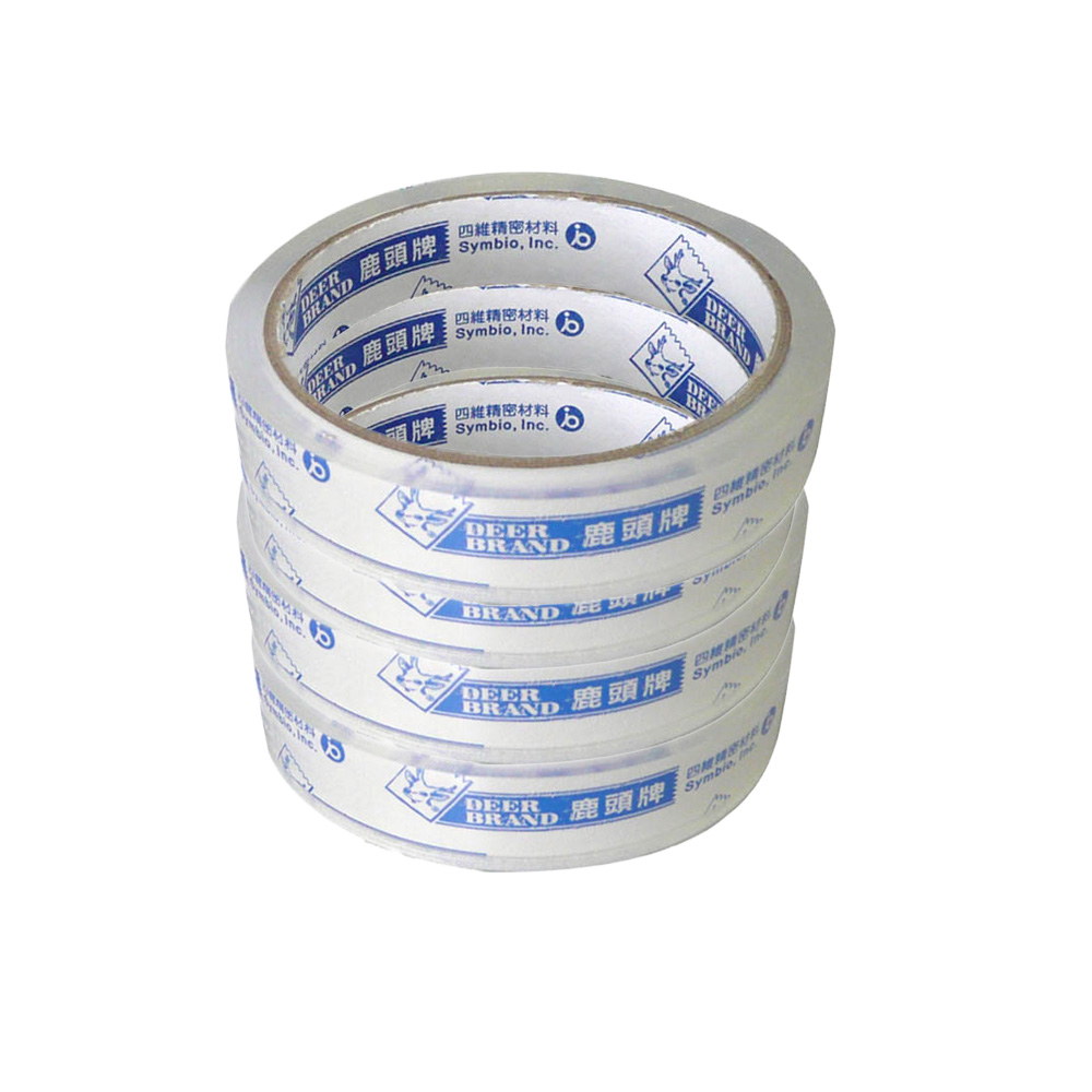 【龍品文創】四維 鹿頭 3/4"x40y 透明膠帶 PPS7-4個入- 18MM, , large