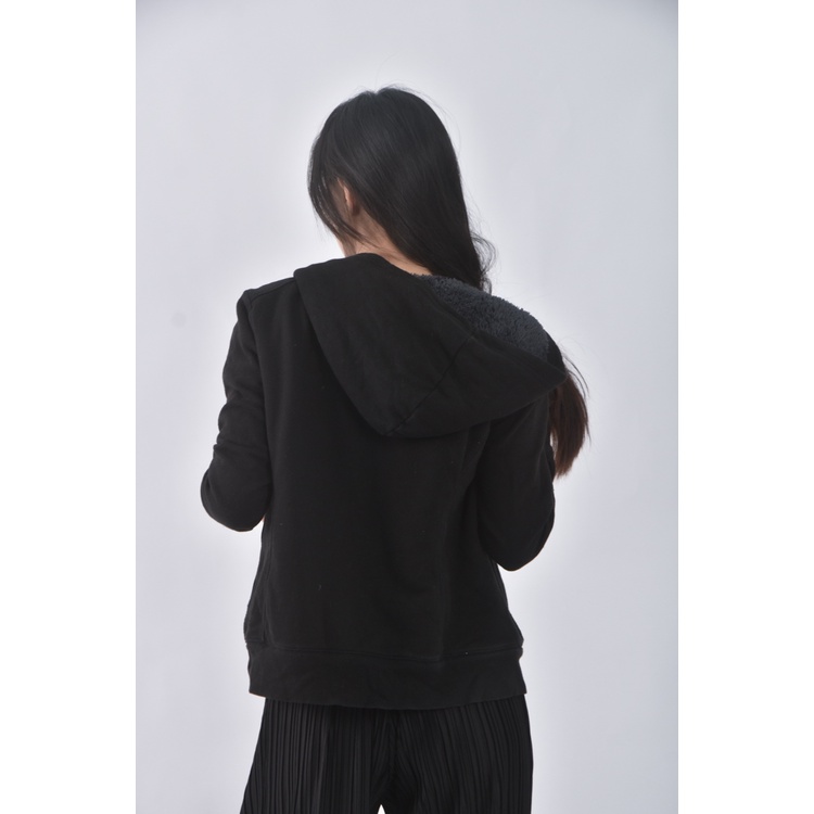 (S) 【國泰航空永續合作】uniqlo內刷毛黑色外套二手衣, , large