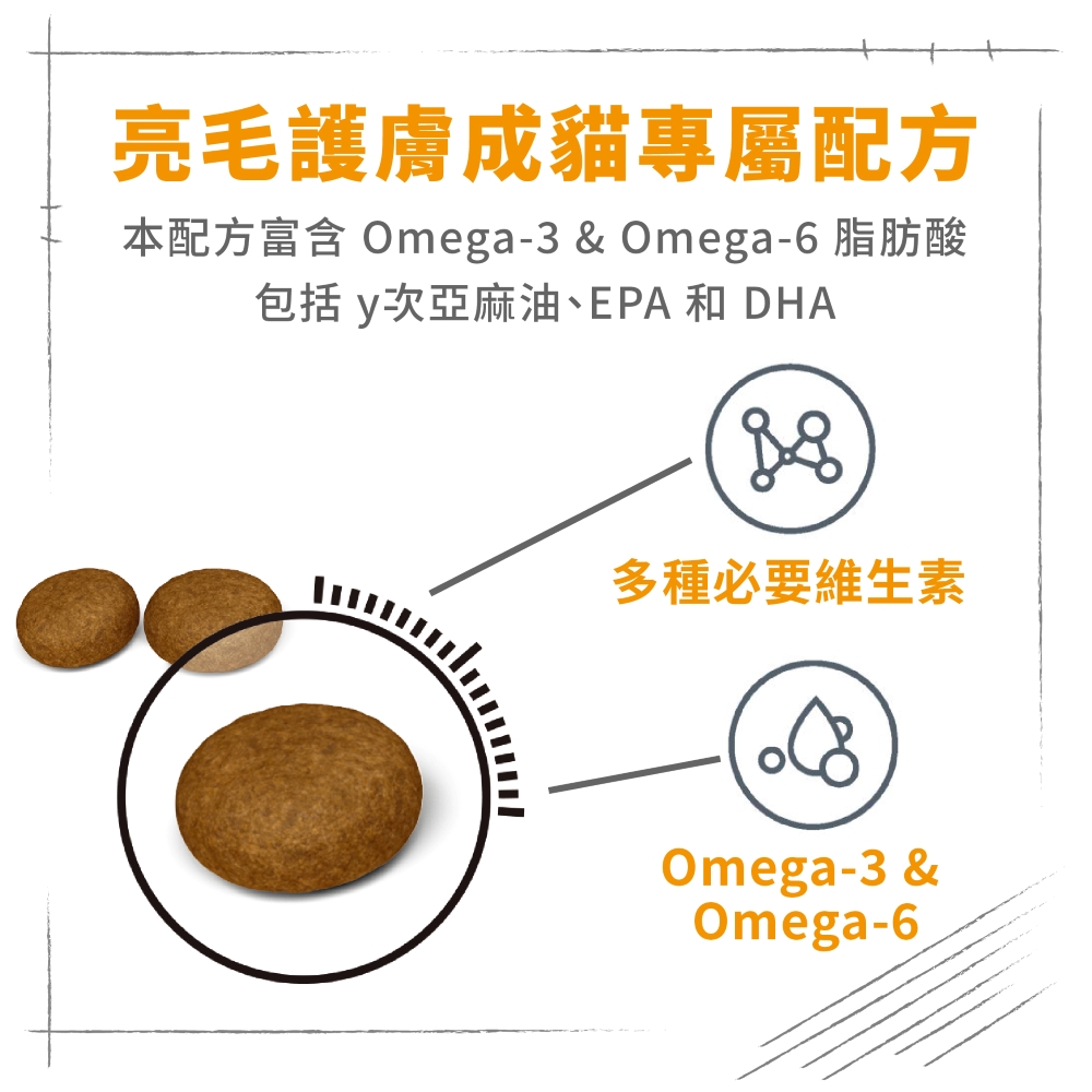 【拉拉寵物小舖】法國皇家 貓飼料 HS33 亮毛護膚成貓專用乾糧 2公斤, , large