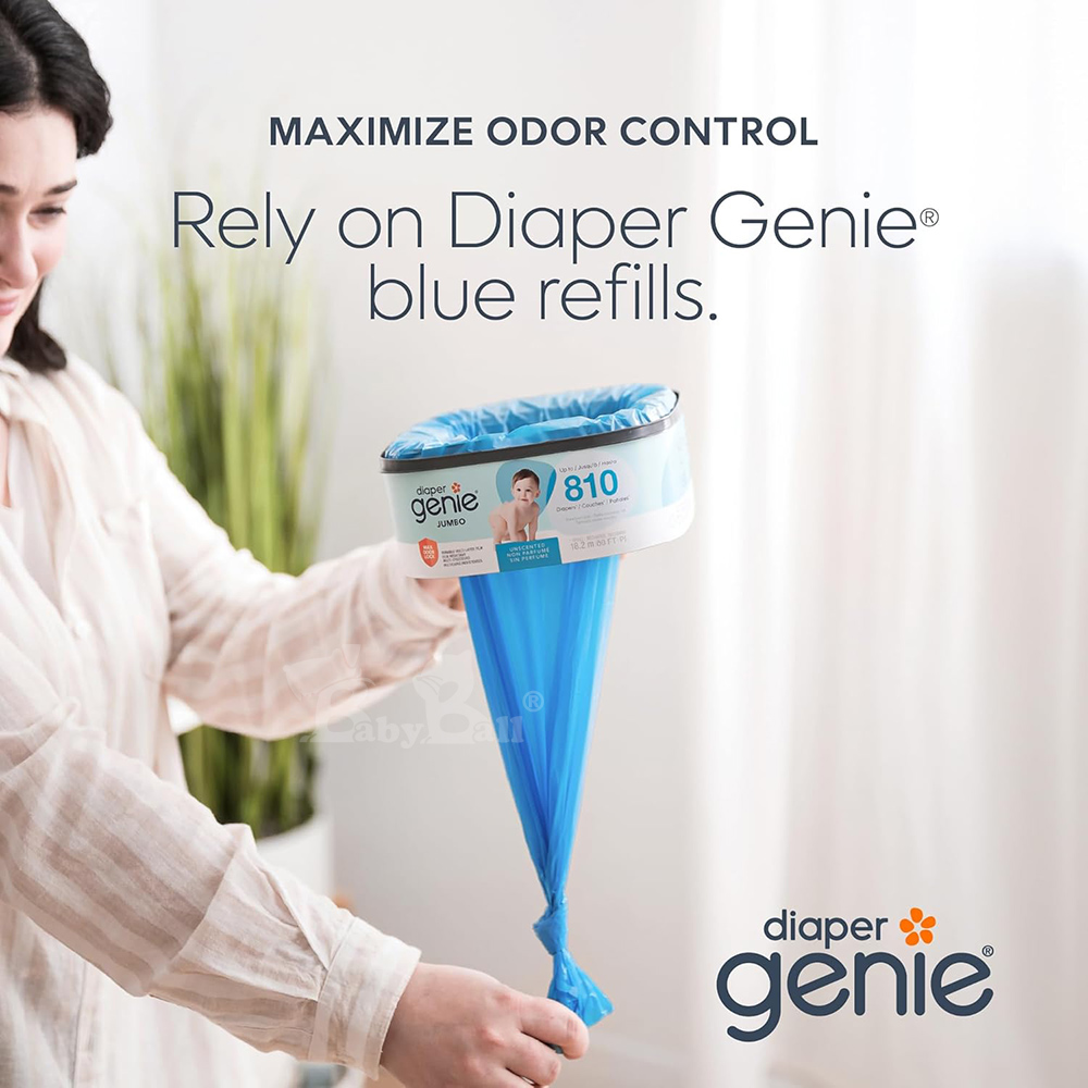 【倆寶貝精品館】加拿大Diaper Genie 不鏽鋼雙重鎖臭尿布處理器 多層鎖臭塑膠袋匣(加長型), , large