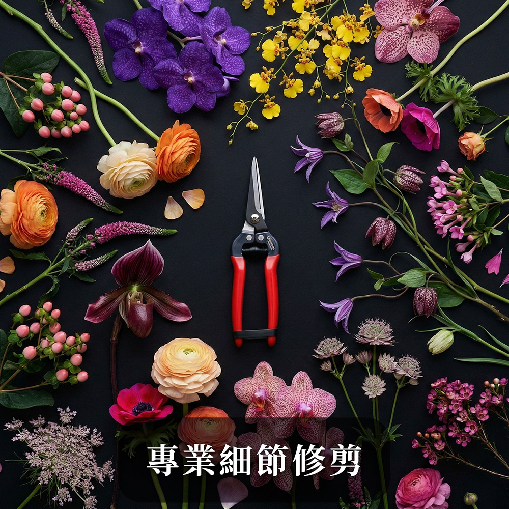 Gardeness HC-706K 直刃芽切剪 園藝剪 花藝剪 台灣製 日本SK5 黑氧化防鏽 一組2入, , large