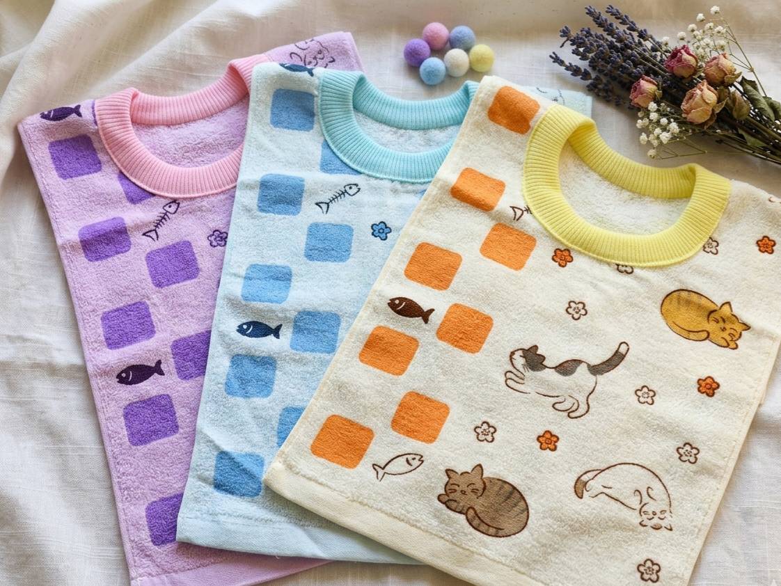 [Kaimei Cotton Industry] 8-pack Random Excellent MIT Made in Taiwan Skin-friendly Cotton Soft Pure Cotton Absorbent Children's Bib Cat Style, , large