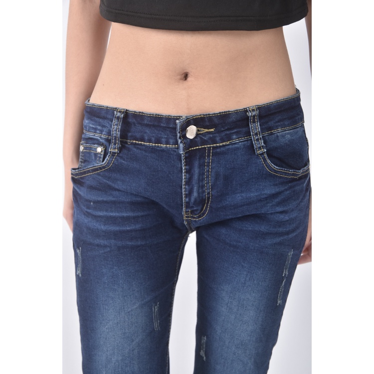 (M) used jeans丹寧牛仔質感棉質藍色長褲二手衣, , large