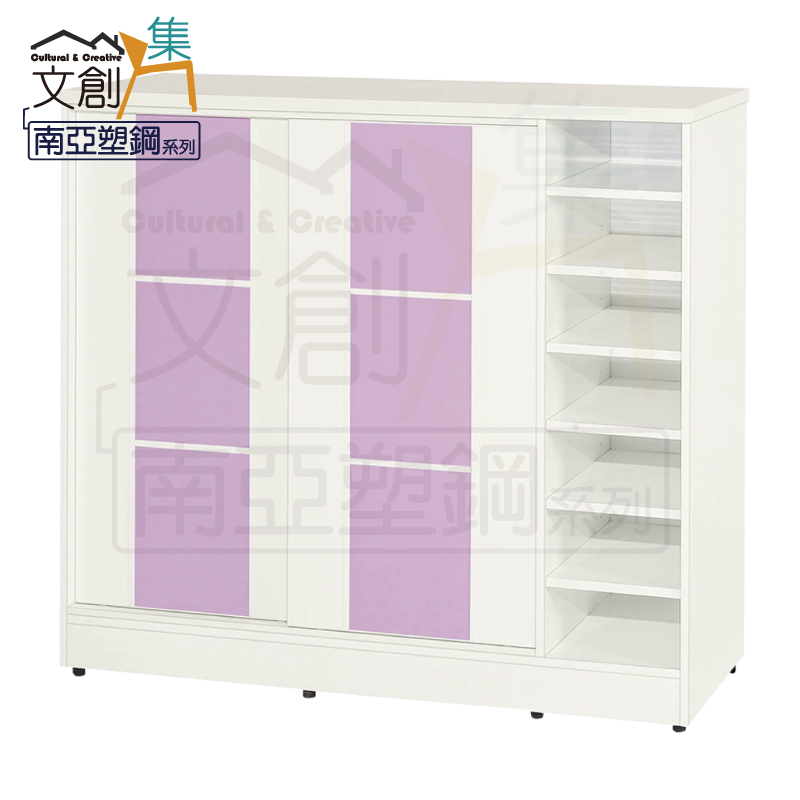 【文創集】摩斯 環保3.8尺南亞塑鋼推門鞋櫃(客約商品), , large