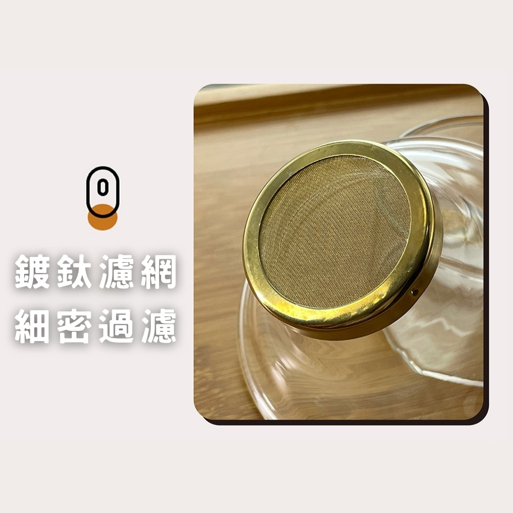 【GlassKing】GK-523 鈦金玻璃茶漏組 不鏽鋼茶漏 玻璃茶隔 茶葉過濾網 鍍鈦濾網, , large