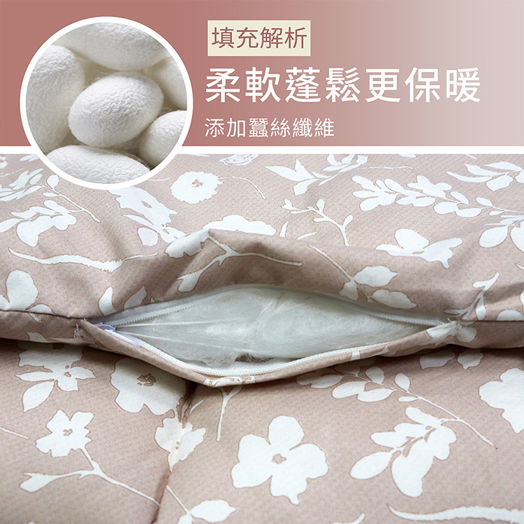 INDAIN_鍺抗菌可水洗蠶絲被/棉被胎-奶霜粉, , large