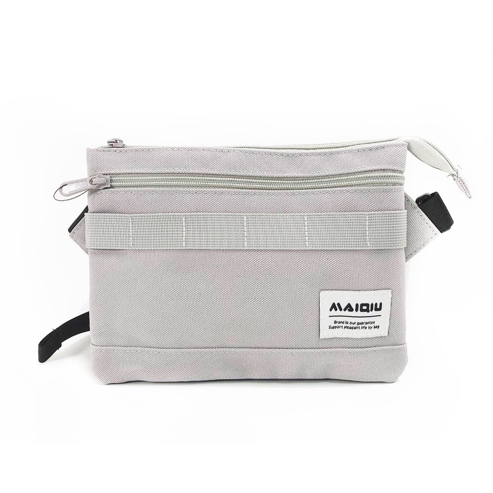 【MQ】超強收納隨身包-灰色 雙主袋 小包 腰包 斜跨包 兩用包 斜肩包 霹靂包 潮流 輕便, , large
