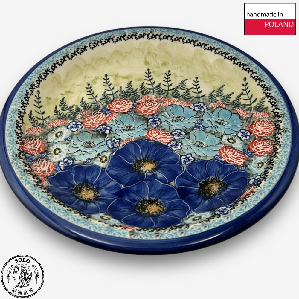 【SOLO Vintage】Cerraf Polish Pottery 26cm Dinner Plate Song of Wildflowers Series Made in Poland, , large