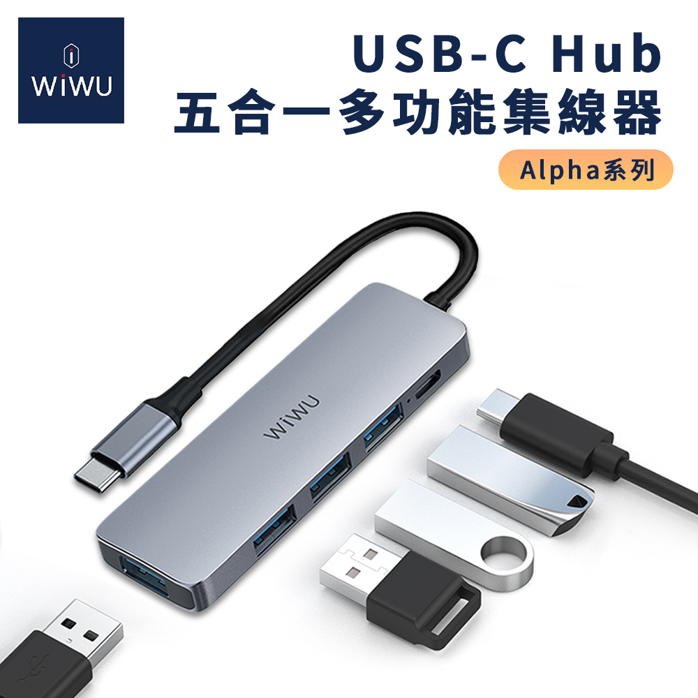 【WiWU】USB-C HUB 5 in 1 Multi-function Hub A731HC, , large