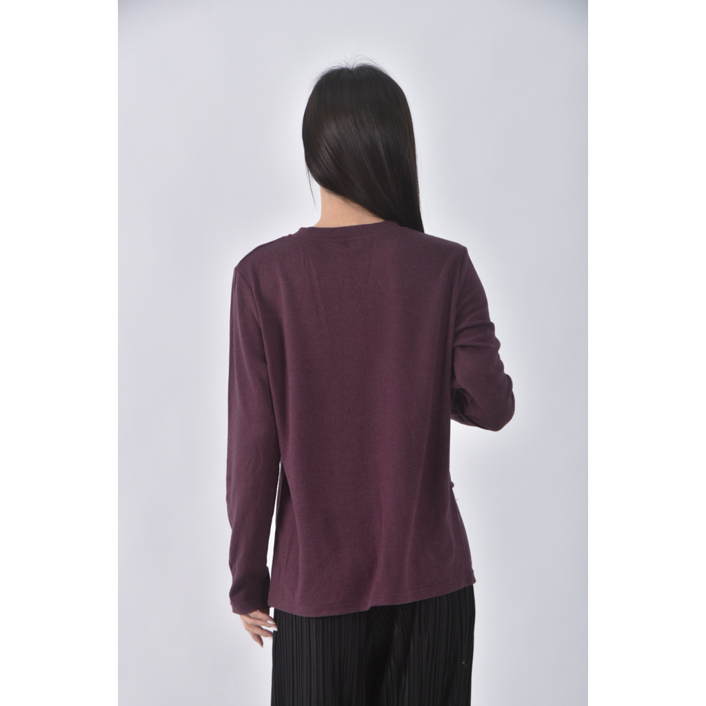 (L) 圓領紫色長袖上衣二手衣, , large