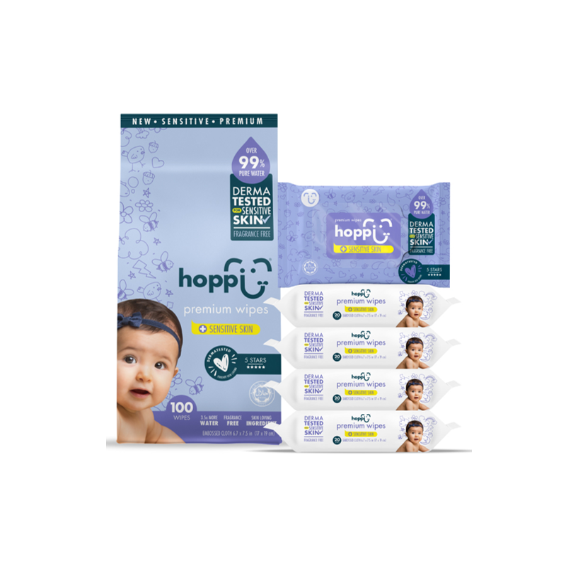 Hoppi  Sensitive Wipes - 20s pack (5-i