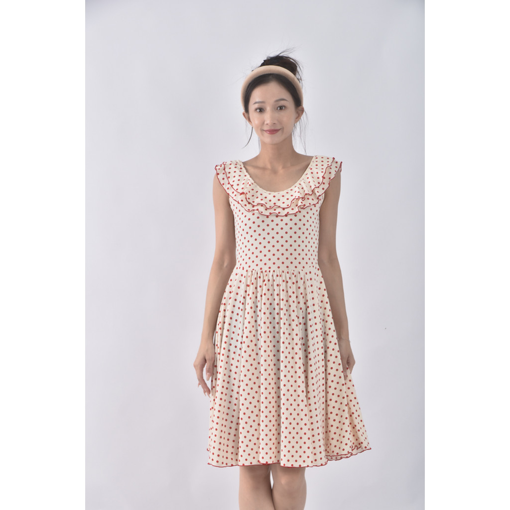 (S) blue label圓點紅色洋裝二手衣, , large